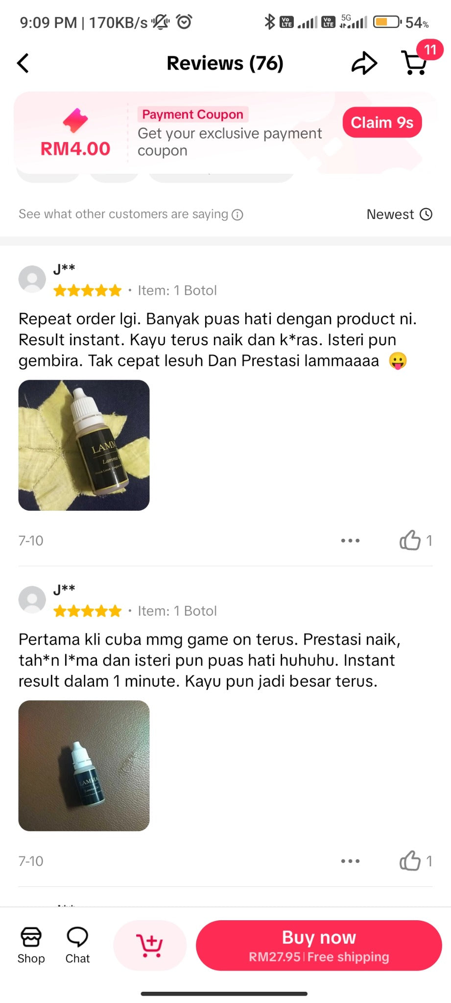 Screenshot ulasan TikTok Shop 1