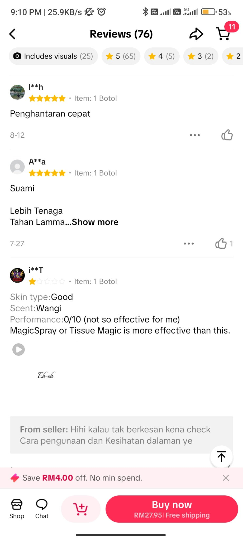 Screenshot ulasan TikTok Shop 10