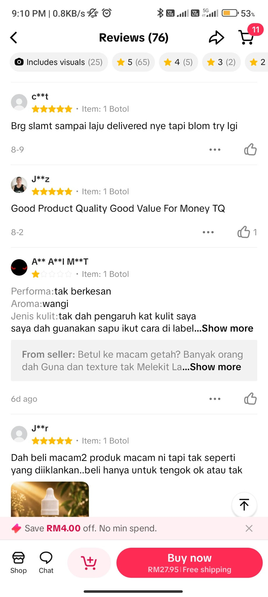 Screenshot ulasan TikTok Shop 11