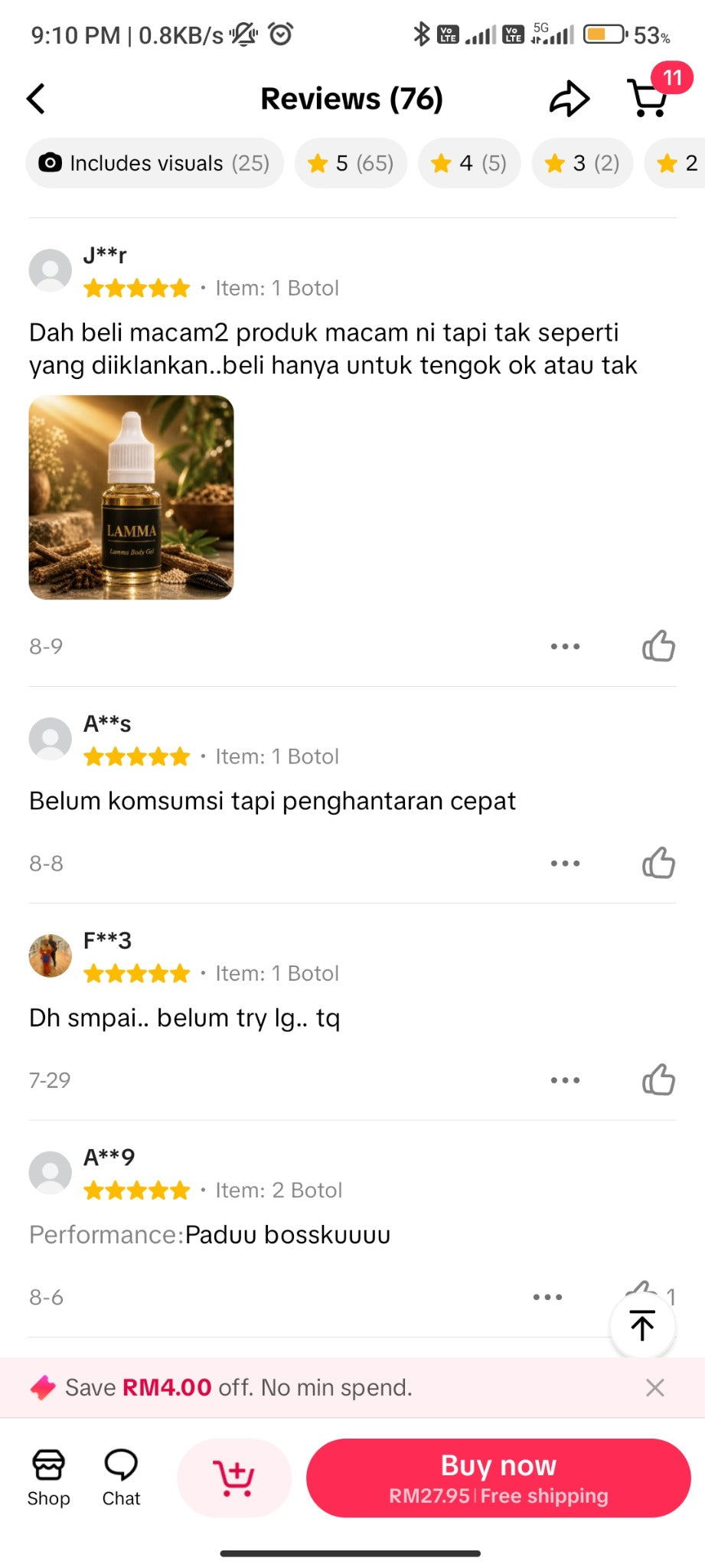 Screenshot ulasan TikTok Shop 12