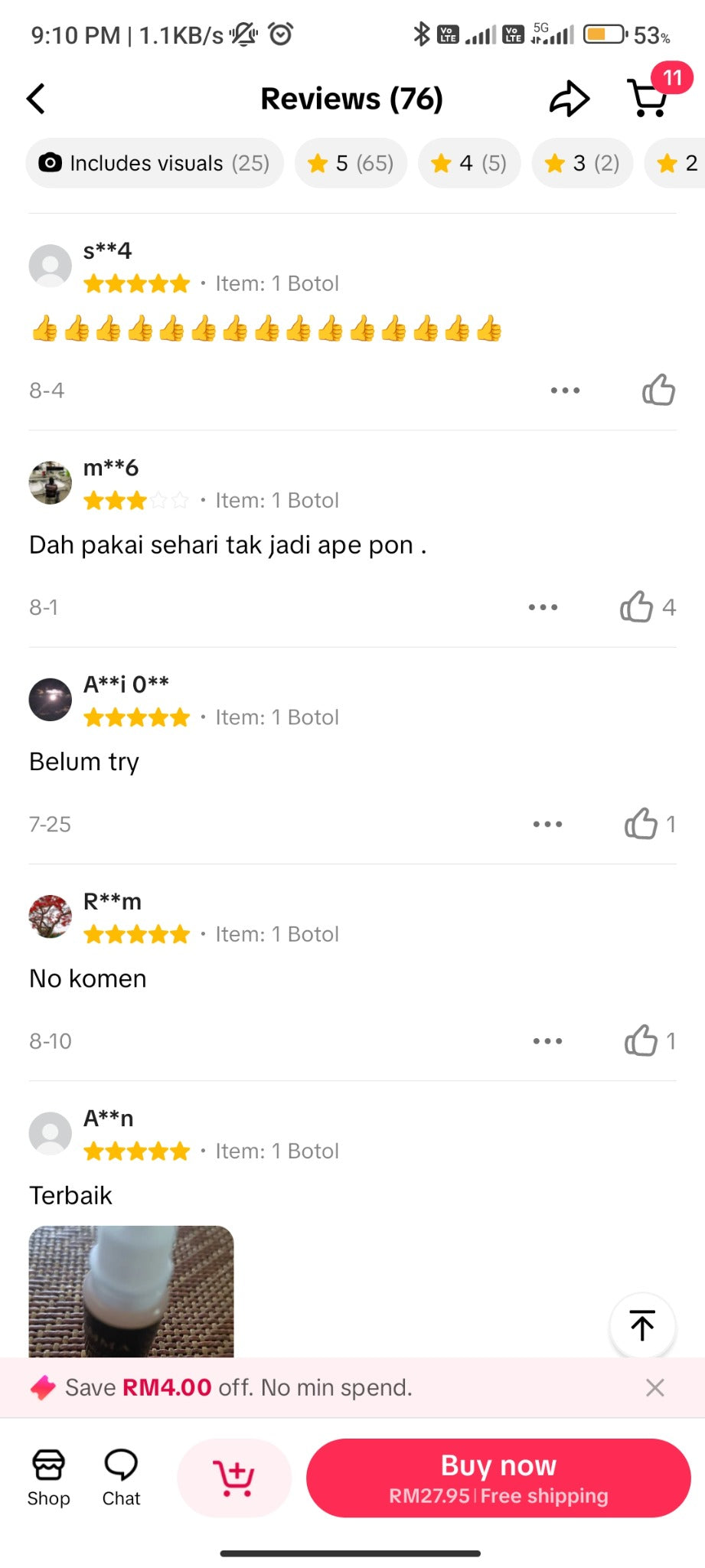 Screenshot ulasan TikTok Shop 14