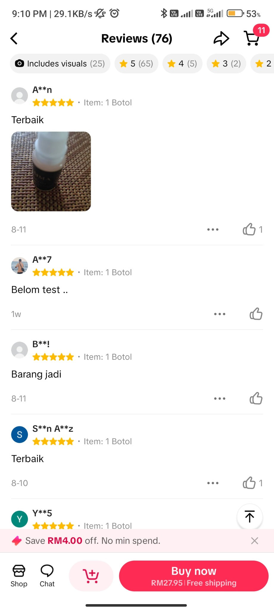 Screenshot ulasan TikTok Shop 15