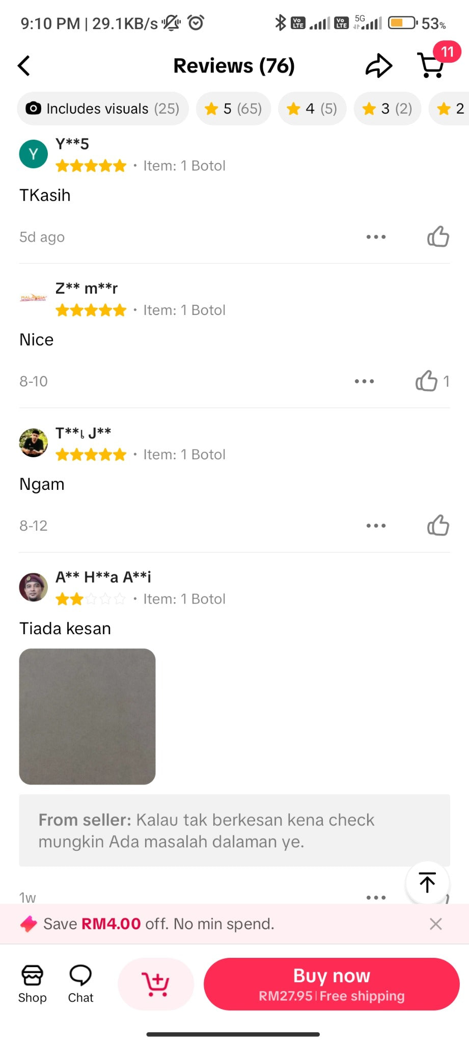 Screenshot ulasan TikTok Shop 16