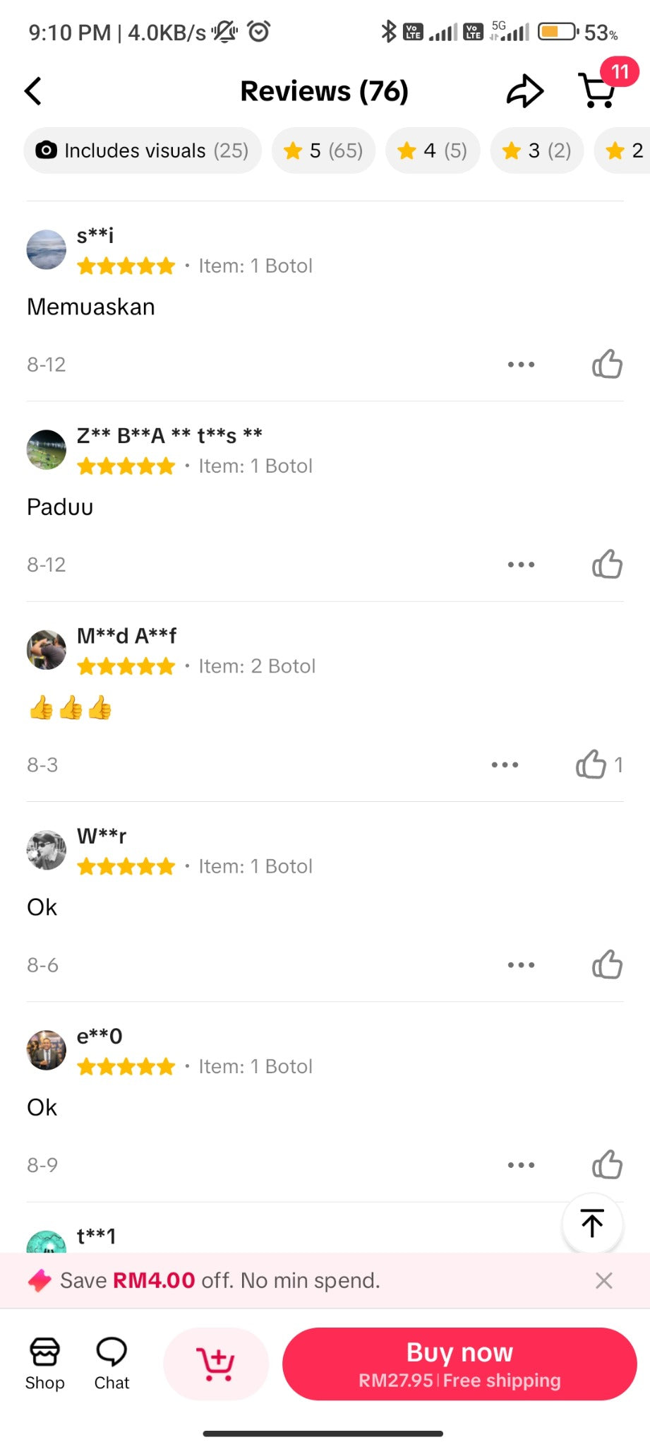 Screenshot ulasan TikTok Shop 17