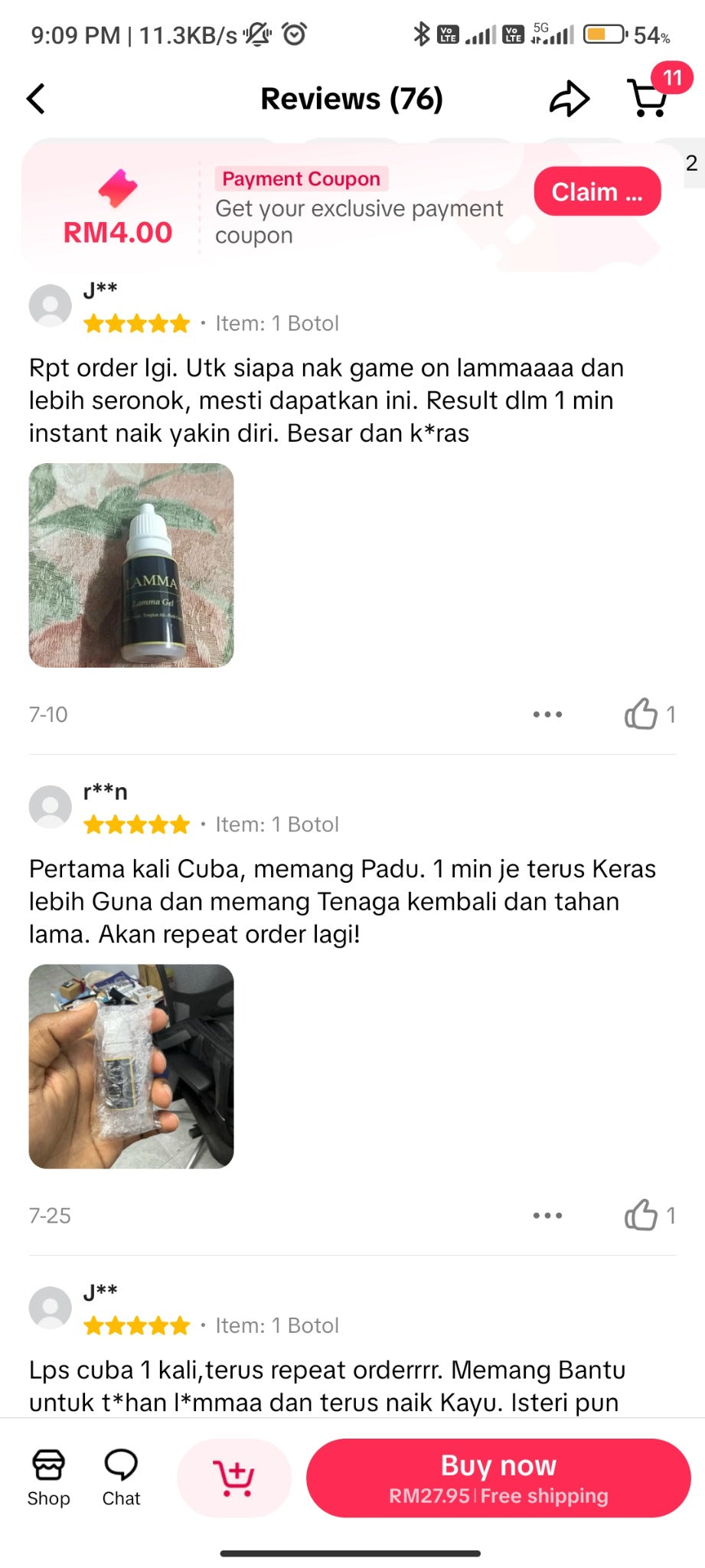 Screenshot ulasan TikTok Shop 2