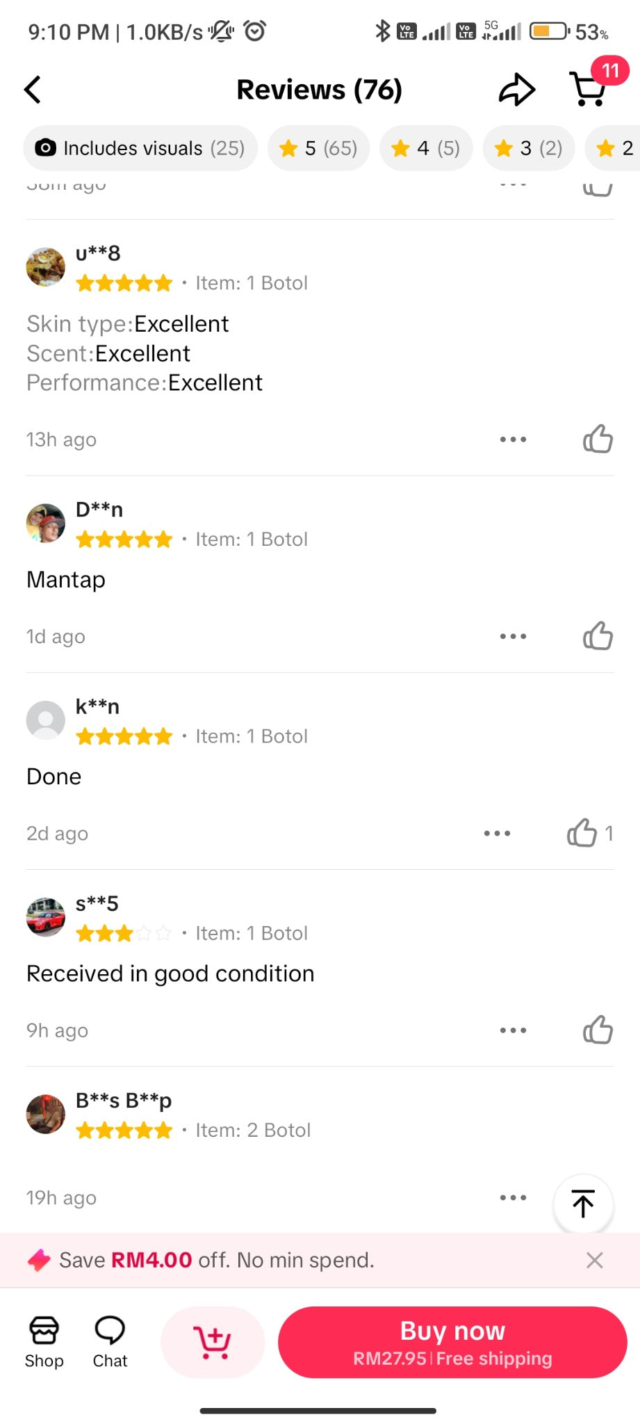 Screenshot ulasan TikTok Shop 22