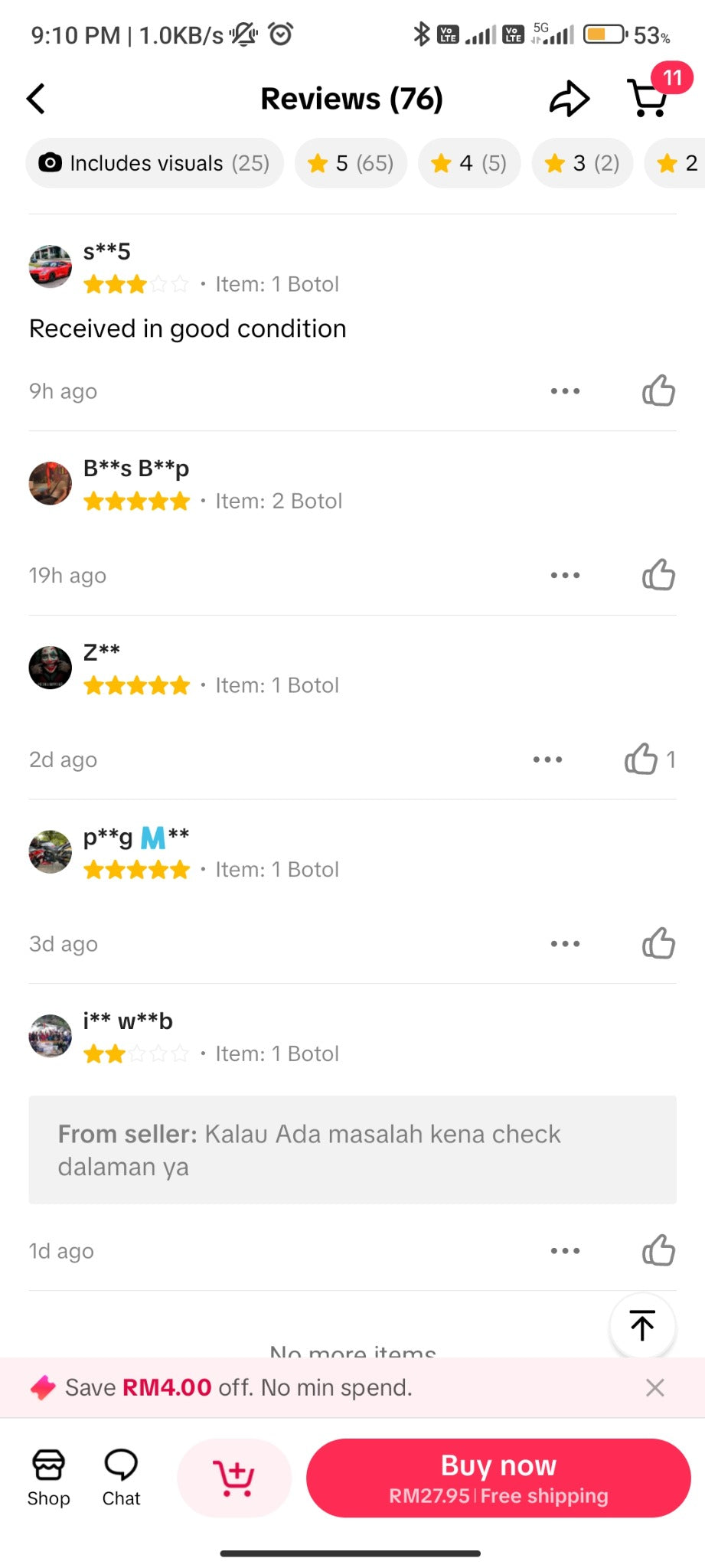 Screenshot ulasan TikTok Shop 23