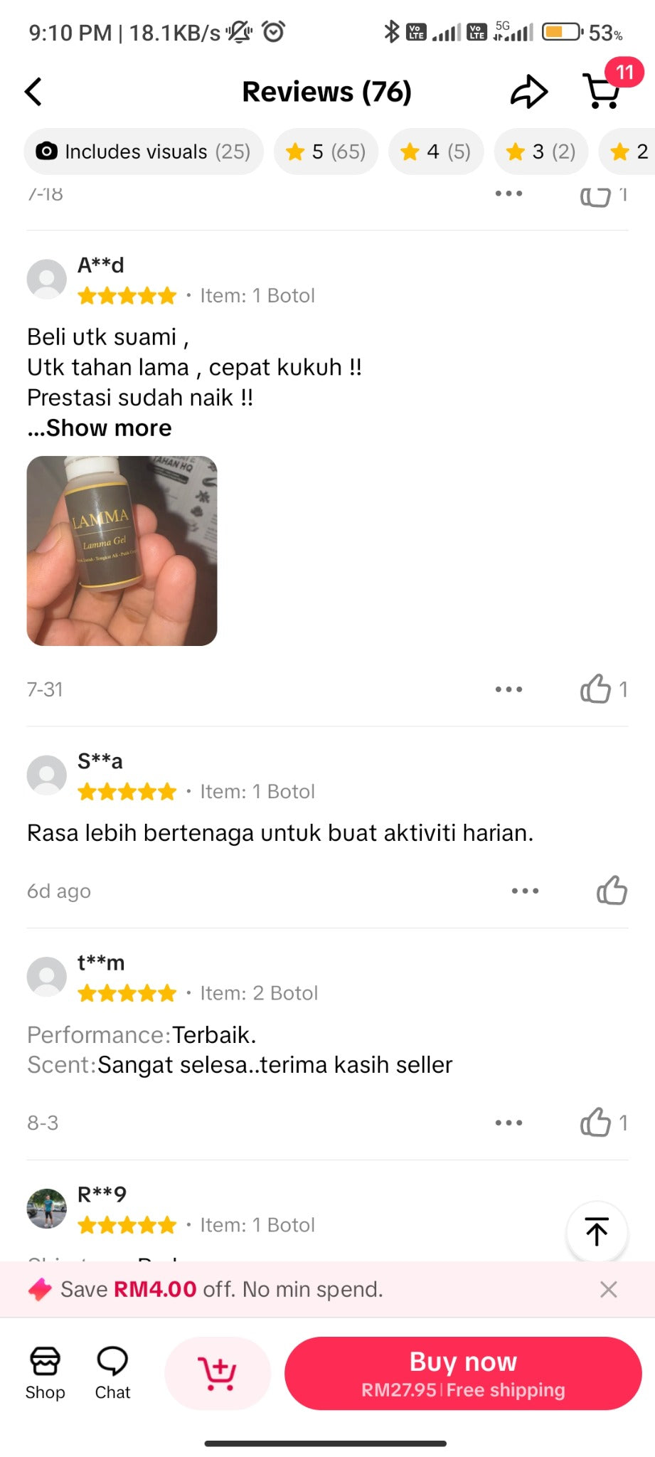 Screenshot ulasan TikTok Shop 7