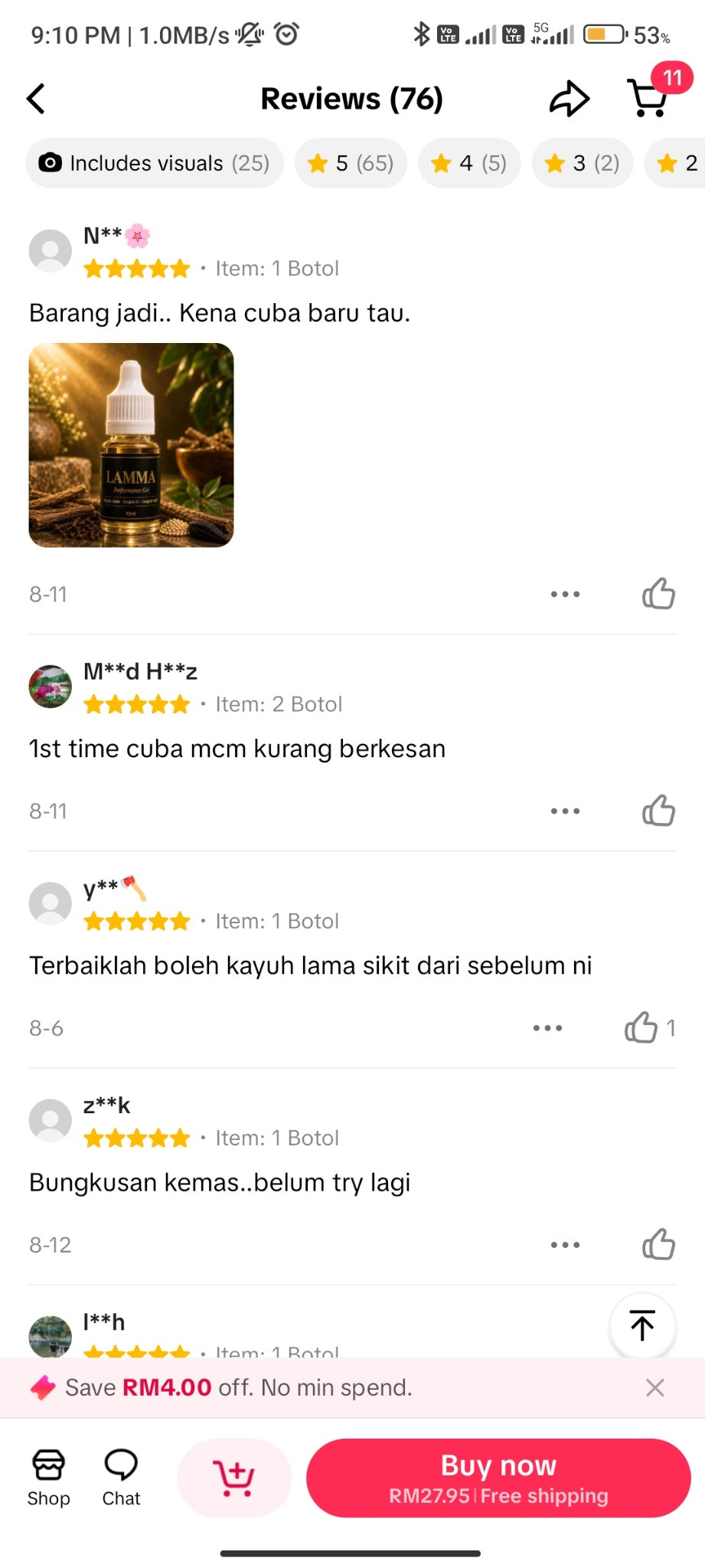 Screenshot ulasan TikTok Shop 9